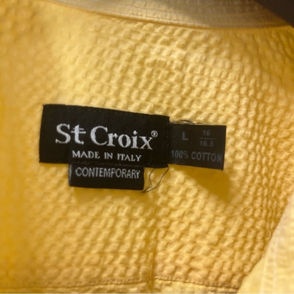 St. Croix Men's Casual Button Down Shirt in Bright Yellow Size Large Cotton - Picture 2 of 7